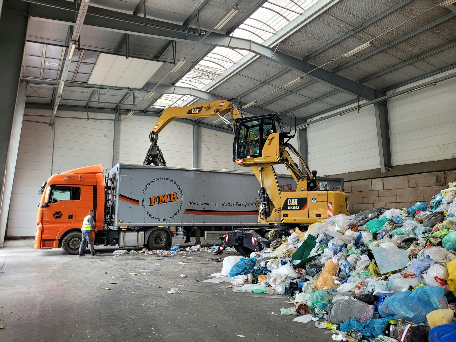 Verwerking van reststromen bij een recyclingbedrijf